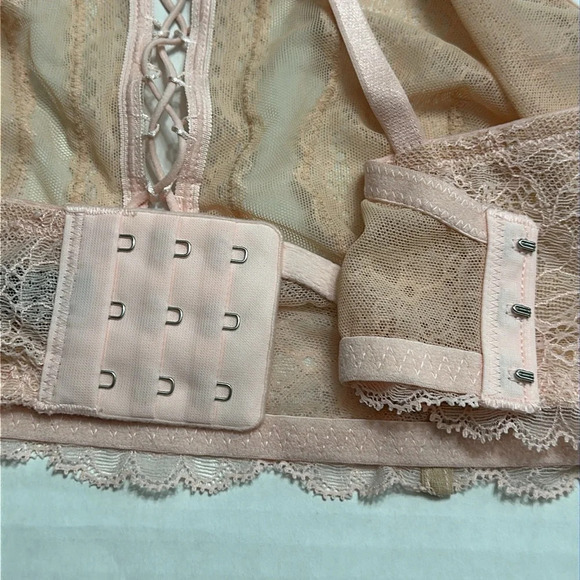 Victoria’s Secret Very Sexy Lace Up Bralette Light Pink Womens Size Large - Picture 5 of 8